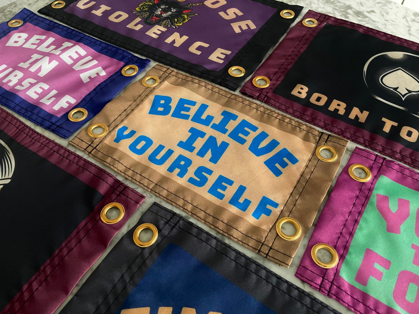 'BELIEVE IN YOURSELF' Mini Miniature Flag Pennant #2