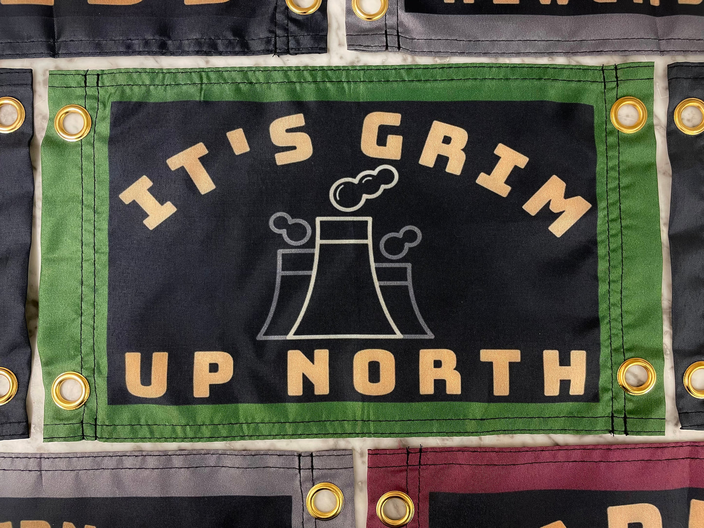 'GRIM UP NORTH' Mini Flag Pennant