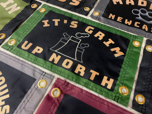 'GRIM UP NORTH' Mini Flag Pennant