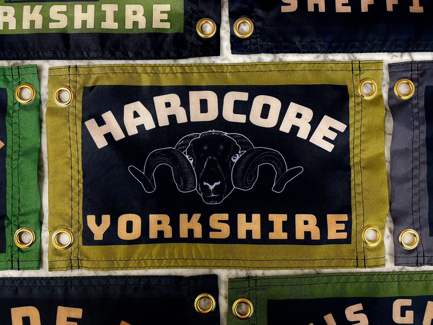 'HARDCORE YORKSHIRE' Mini Flag Pennant