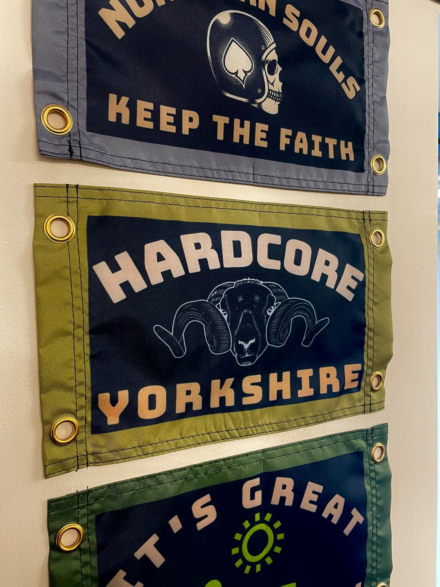 'HARDCORE YORKSHIRE' Mini Flag Pennant