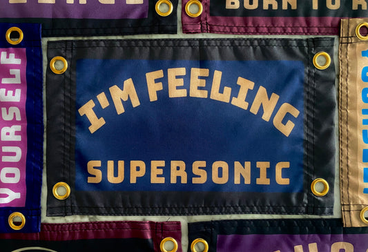 'FEELING SUPERSONIC' Mini Flag Pennant