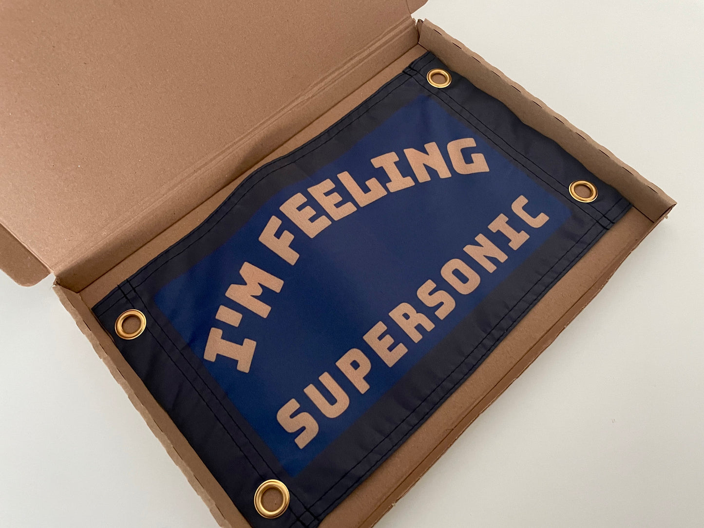 'FEELING SUPERSONIC' Mini Flag Pennant