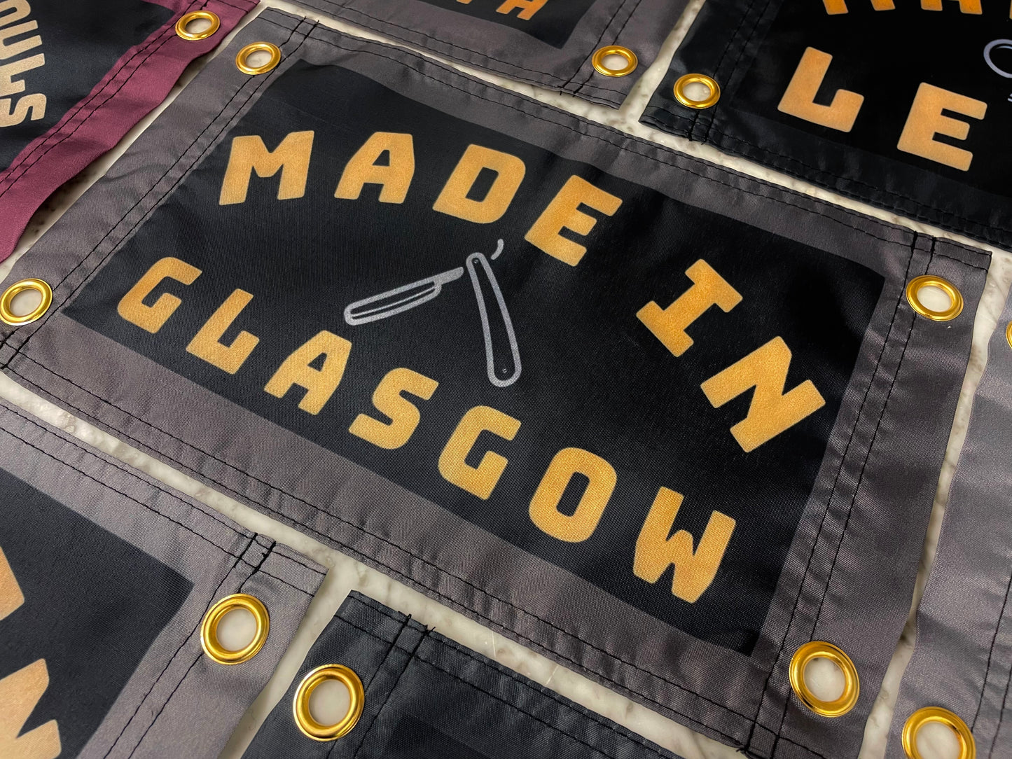 'MADE GLASGOW - RAZOR' Mini Flag Pennant