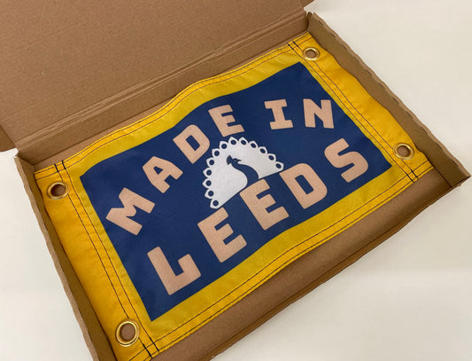 'MADE IN LEEDS - PEACOCK' Mini Flag Pennant