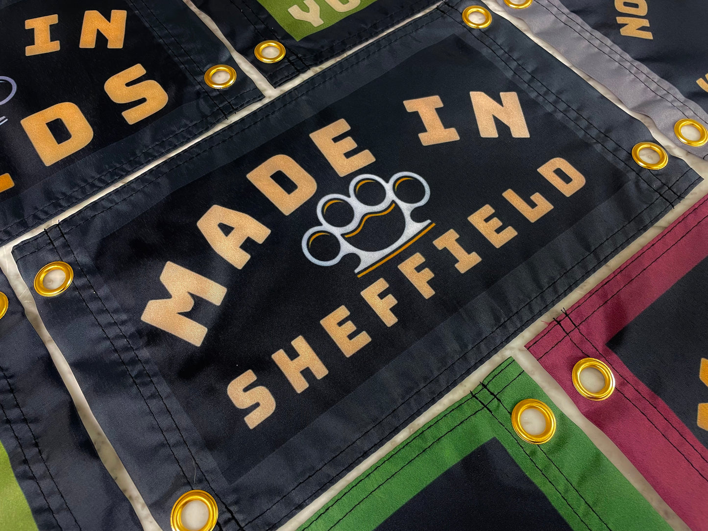 'MADE SHEFFIELD - KNUCKLEDUSTER' Mini Flag Pennant