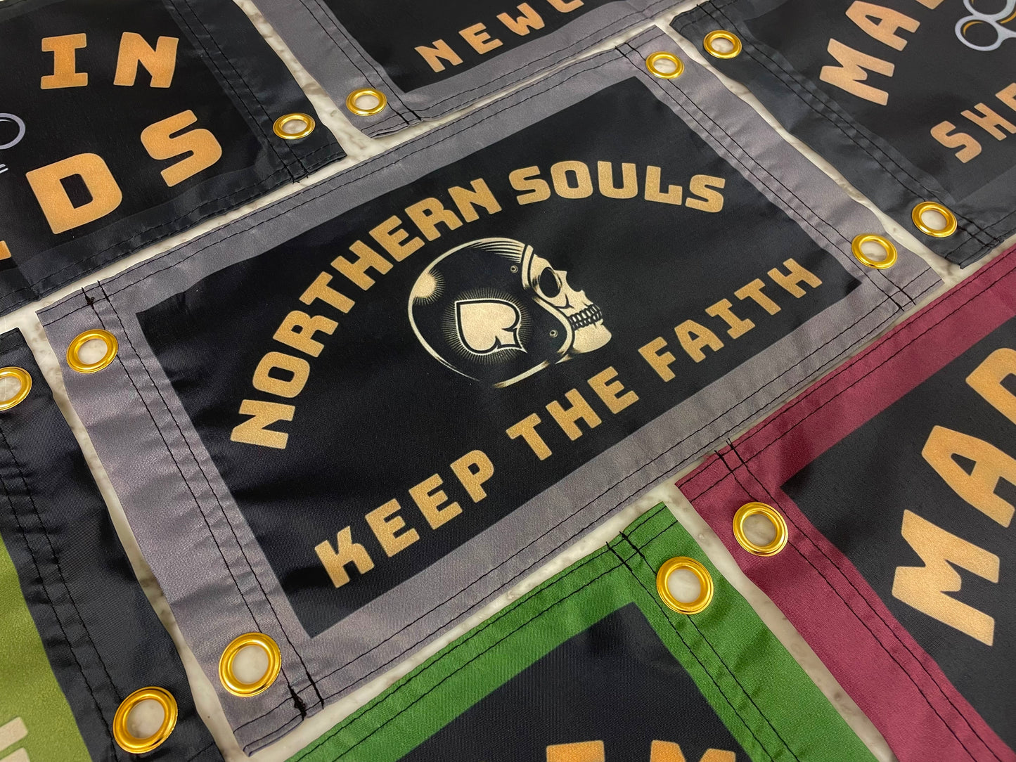 'NORTHERN SOULS - SKULL RIDER' Mini Flag Pennant