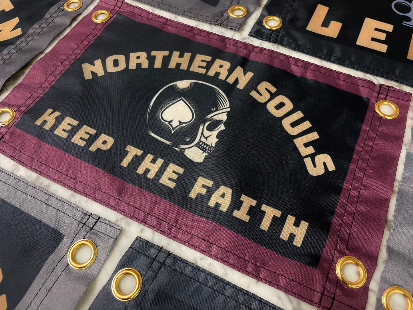 'NORTHERN SOULS - SKULL RIDER' Mini Flag Pennant